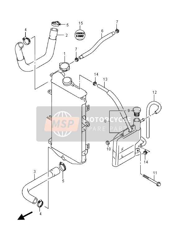 Suzuki AN650Z BURGMAN EXECUTIVE 2016 Radiator Hose (AN650) for a 2016 Suzuki AN650Z BURGMAN EXECUTIVE